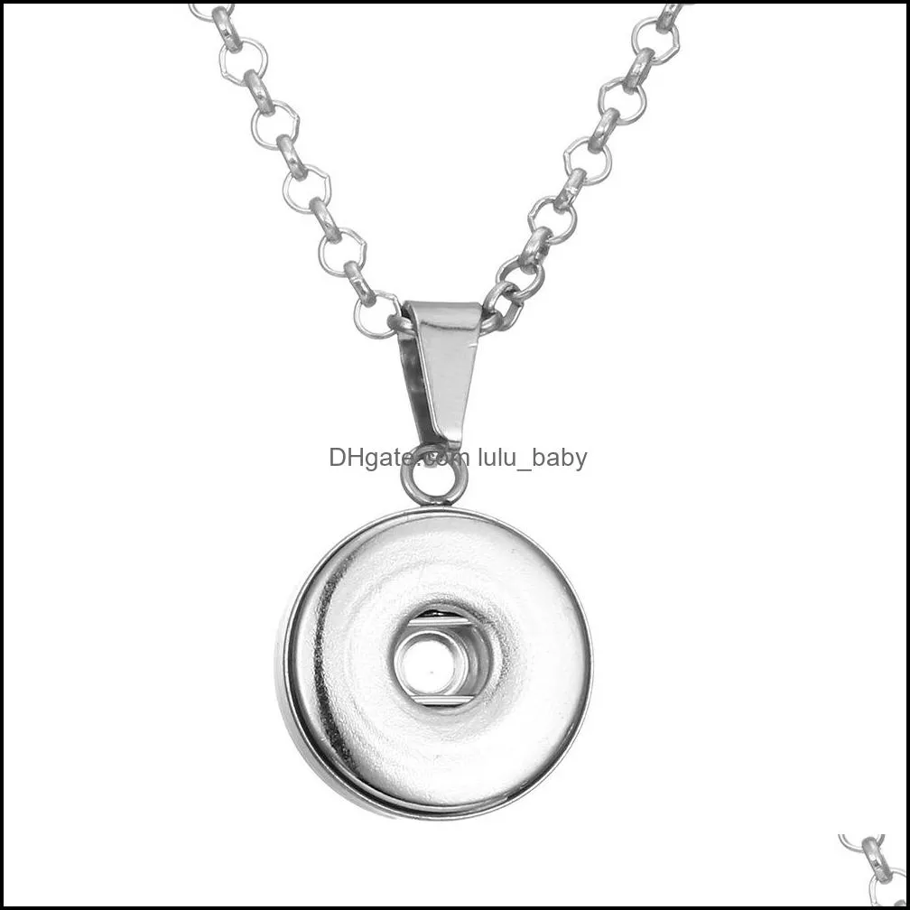 Pendant Necklaces Classic Snap Button Necklace Fit 18Mm Snaps Buttons Jewelry For Women Gif Baby Dh6Hk