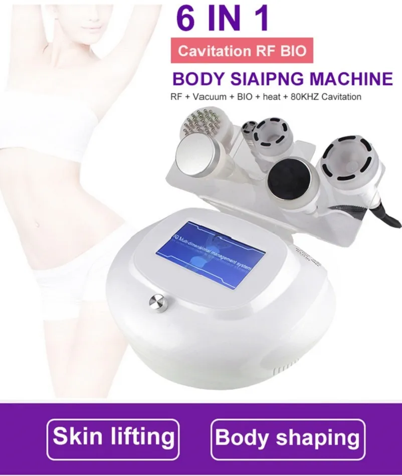 Attrezzatura dimagrante professionale 6 in 1 80K RF Cavitazione Vacuum Lipo Laser Shape Slim Beauty Machine per bruciare i grassi