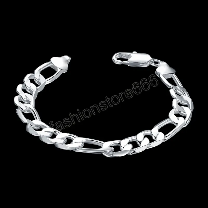 20cm 925 Silber klassische 10MM Geometrie Kettenarmbänder für Frauen Modeparty Hochzeit Verlobungsschmuck Weihnachtsgeschenke