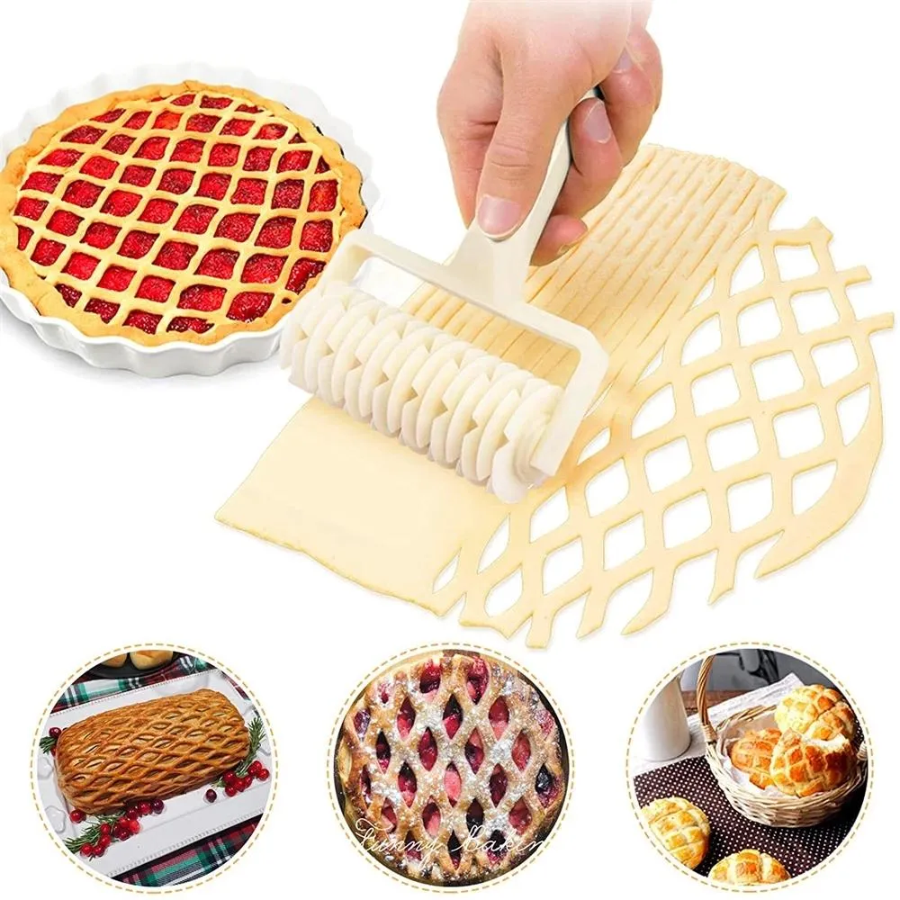 Bakgereedschap Trek het netwielmes Pizza Pastry Rooster Roller Cutter voor deeg Cookie Pie Craft Kitchen Bakgereedschap