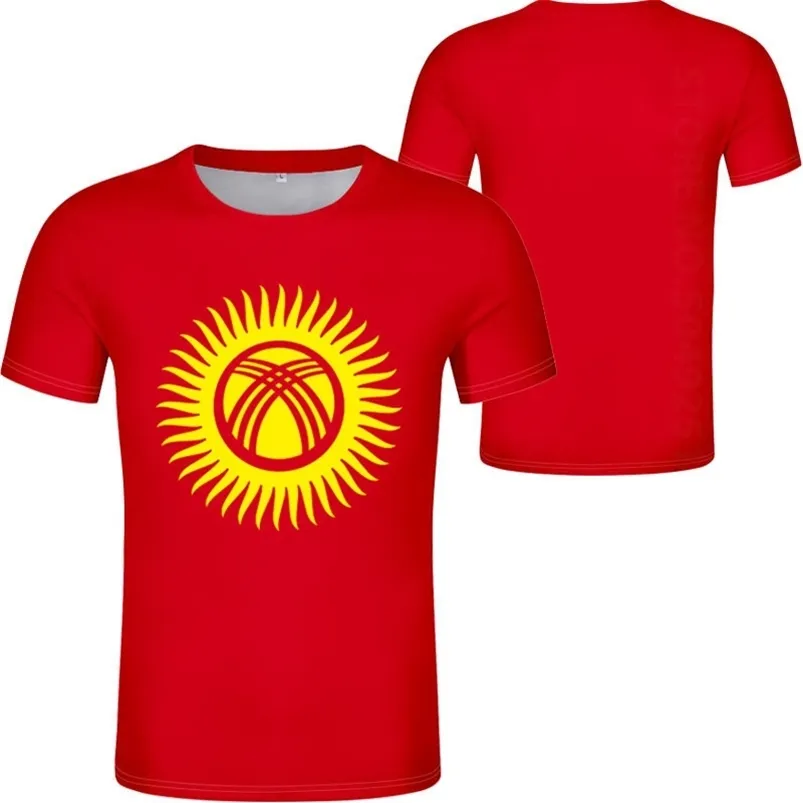 kyrgyzstan t Shirt اسم kgz صورة ملابس الطباعة DIY مخصص مجاني لا تتلاشى متشققة tshirt Jersey 220615