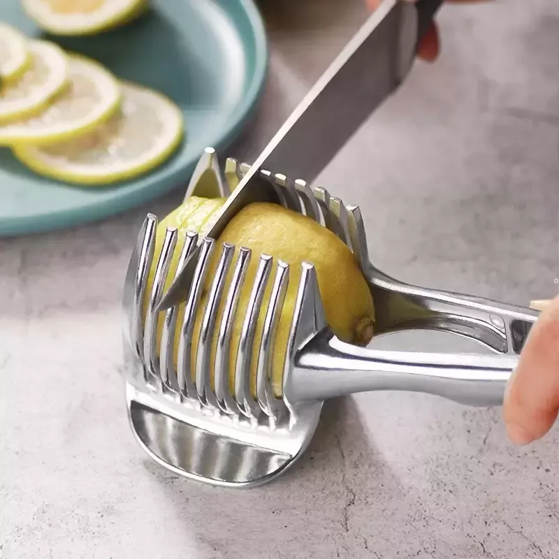 Citronskärare tomat skivare kök skärande hjälphållare verktyg för mjuk hudfrukter och grönsaker hemgjorda matdrycker