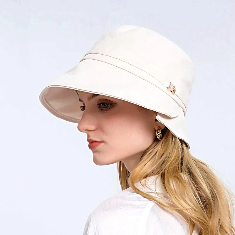 Berets Fashion Women Sun Hats Female Protection Basin Hat Lady Summer Travel Foldable Bucket Small Eaves Fisherman CapsBerets