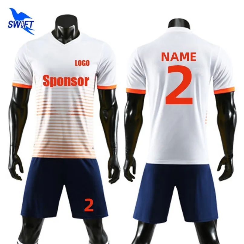 Men Boys Short Sleeve Soccer Jerseys Adult Kids Football Training Uniform Futsal Tracksuit Sports Suit Clothing Custom 220704