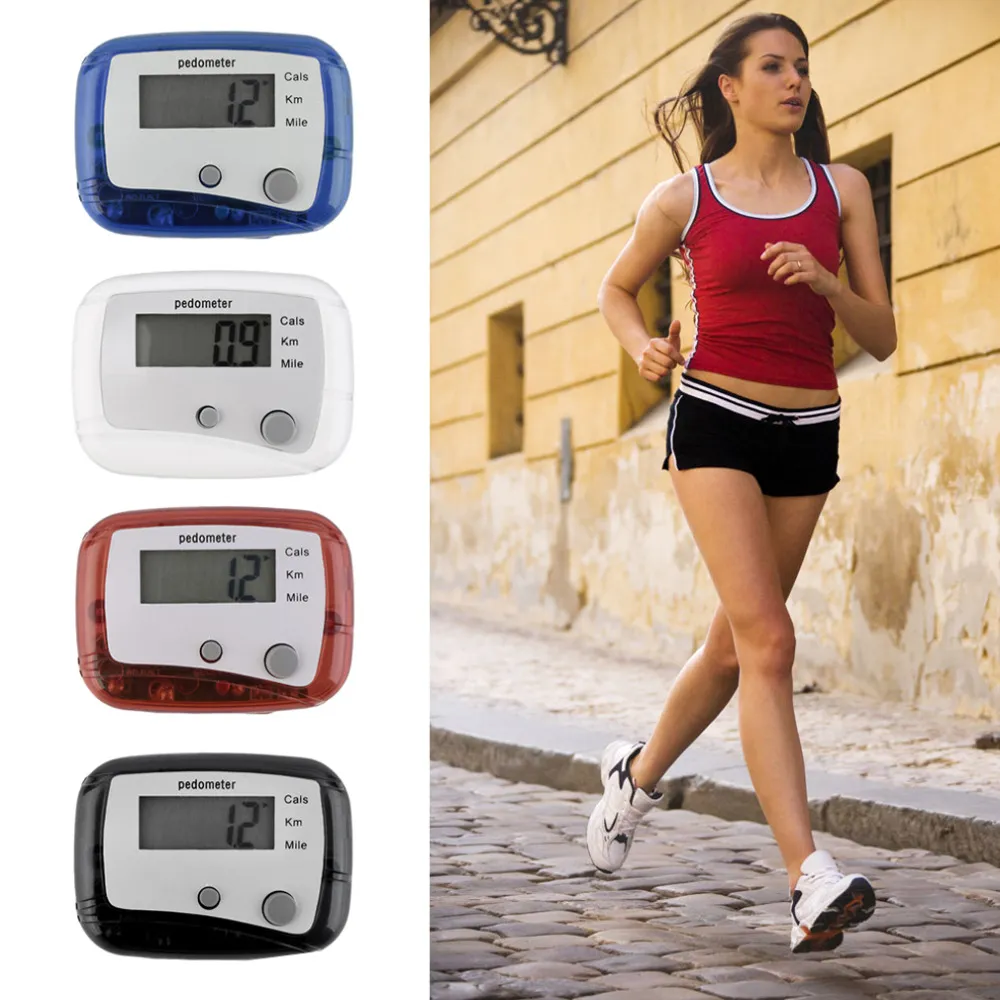 Mini podómetro Digital LCD para correr, contador de distancia para caminar, diseño ligero, podómetro con Clip para cinturón, venta al por mayor