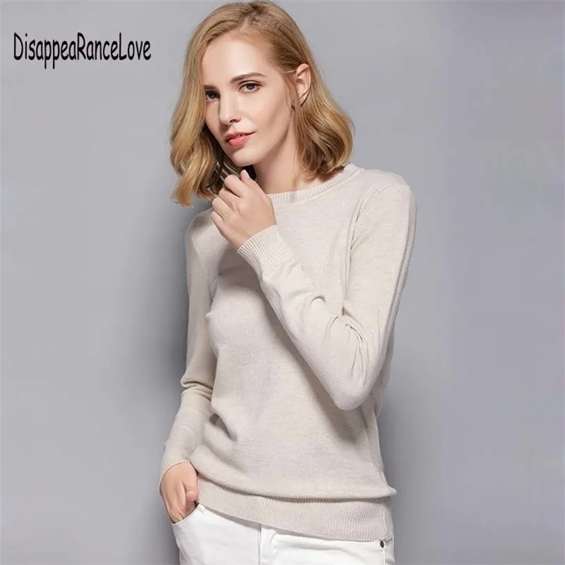 Disappearancelove 2019 Damen Kaschmir-elastische Herbstpullover und Pullover Wollpullover Slim Tight Bottoming Strickpullover T200319