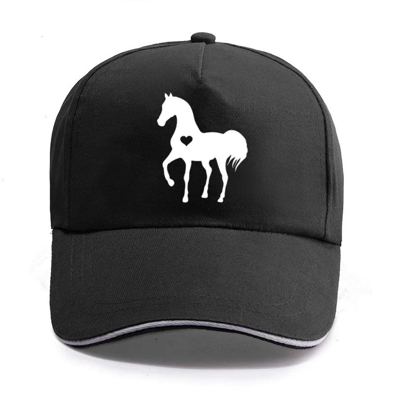 Heart Horse Funny Print Baseball Caps للرجال نساء للجنسين قابلة للتعديل عاشق الهيب هوب القطن القطن الترفيهي