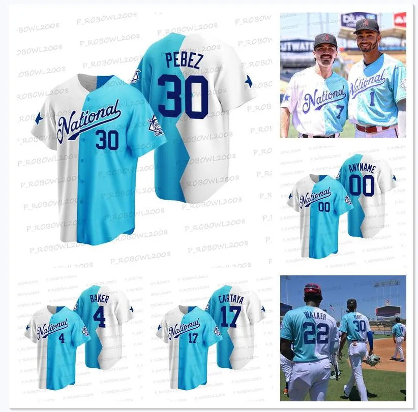 Liga Nacional 2022 All Star Futures Game Split Jersey 1 Masyn Winn Bobby Miller Arren Baker Diego Cartaya 30 Eury Pebez 22 Walker 20 Miguel Vargas Número de nombre personalizado