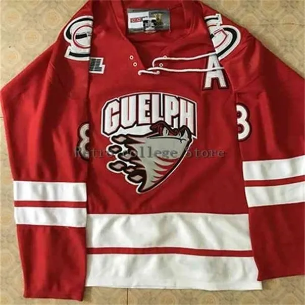 C26 Nik1 8 Drew Doughty 27 Richard # 21 James McEwan OHL Guelph Storm HOCKEY JERSEY تطريز رجالي مخيط تخصيص أي رقم واسم قمصان