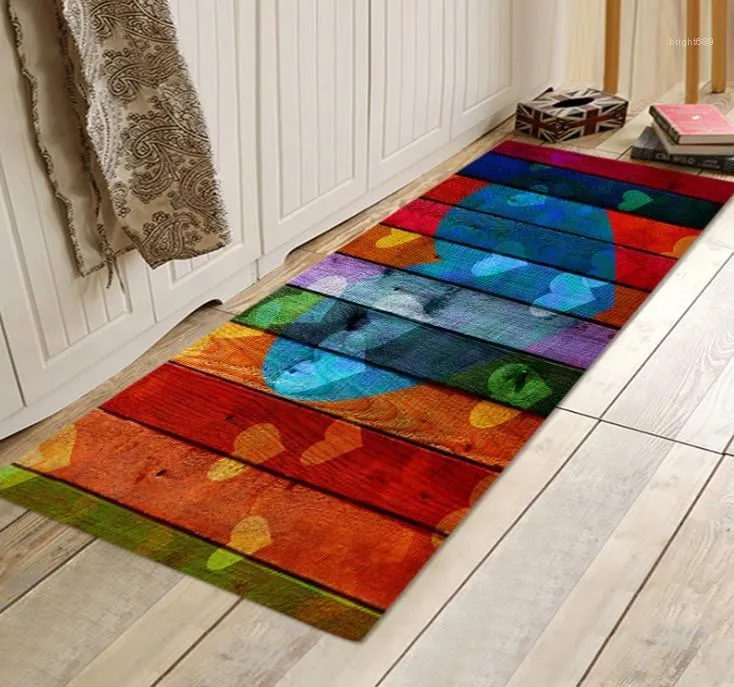 Tapis de planche de couleur imprimé, antidérapant, en flanelle, tapis de sol, décoration de maison, salon, chambre à coucher