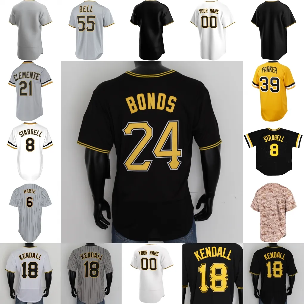 Maillot Barry Bonds Willie Stargell Roberto Clemente Jason Kendall Kent Tekue Danny Murtaugh Honus Wagner Bill Mazeroski Paul Waner