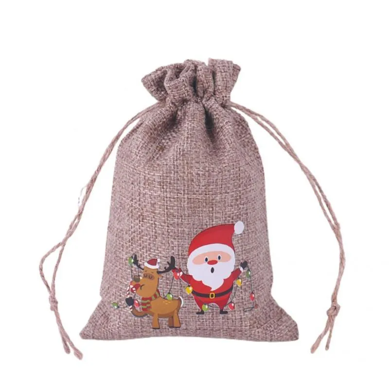 Geschenkwikkeling 5 -stcs/Set zoete opbergzak Duurzame vintage kersttraktatie Candy Pouch No Burr Dust Proof Goodies Baggift GiftGift