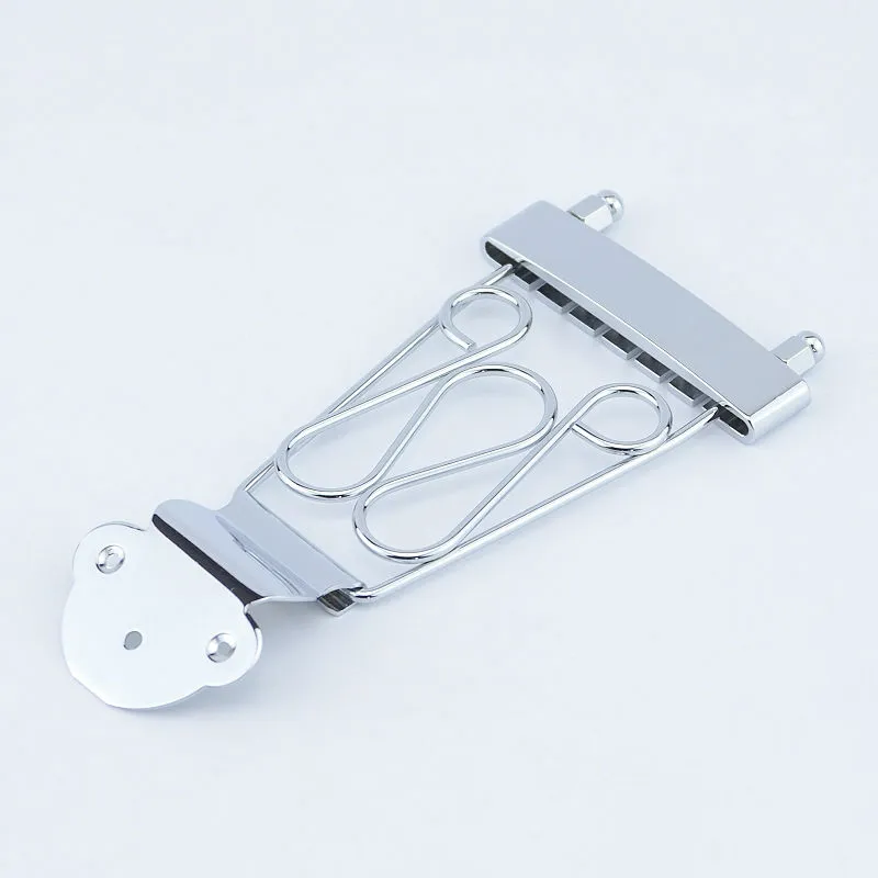 1 Set Jazz Guitar Bridge Trapeze Tailpiece For Hollow Body Archtop Guitar Chrome