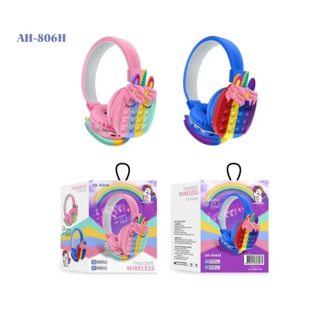 Kulaklıklı AH-806H Unicorn Cartoon Decompression Kablosuz Bluetooth Kulaklık Üreticisi Toptan