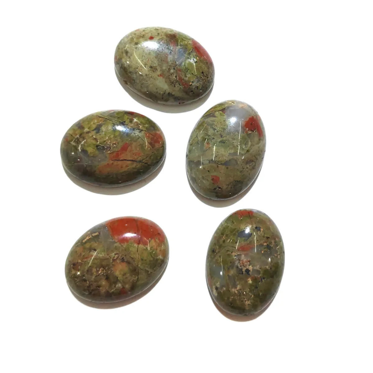 Cabochons de pierres précieuses ovales à dos plat Unakite naturel guérison Chakra cristal pierre perle cabine ne couvre aucun trou pour la fabrication de bijoux