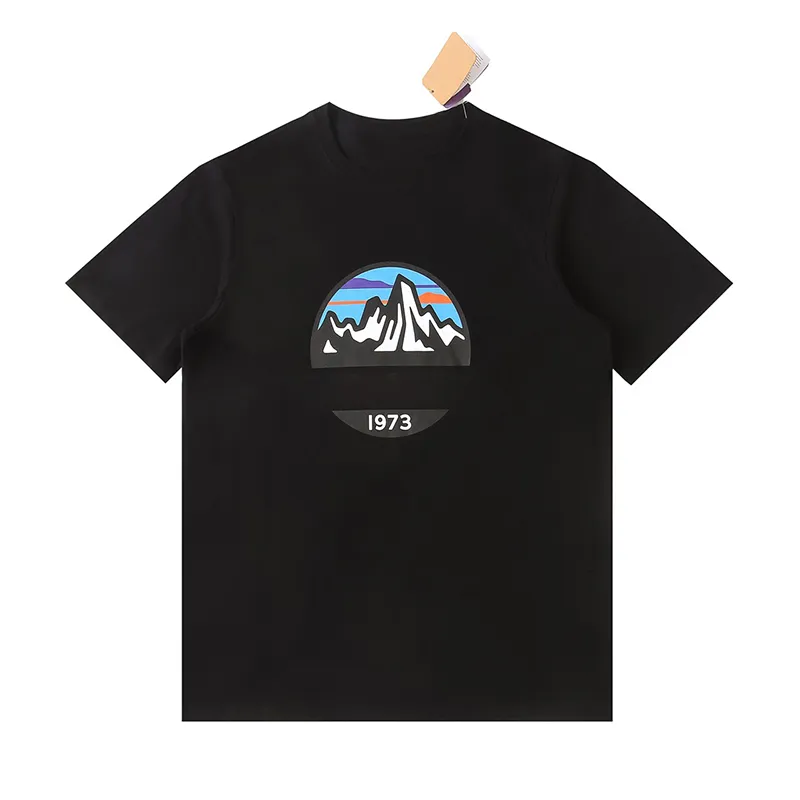 22SS New High End Man Snow Mountain Designer Tee Summer Classic High Street 티셔츠 통기성 인기있는 캐주얼 남성 여성 청소년 단단한 짧은 슬리브 TJAMTX087