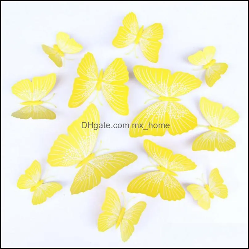 creative 12pcs pvc 3d butterfly fridge magnets wall decor cute butterflies stickers art decals home decoration room waterproof