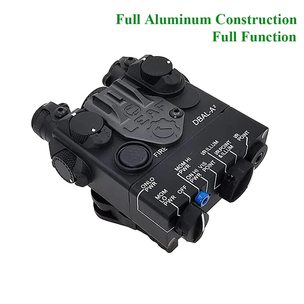 Full funktion DBAL-A2 IR Illuminator AN/PEQ-15A Vapenlampa med synlig röd laser och IR-laser för jaktgevär Remote Switch aluminiumkonstruktion