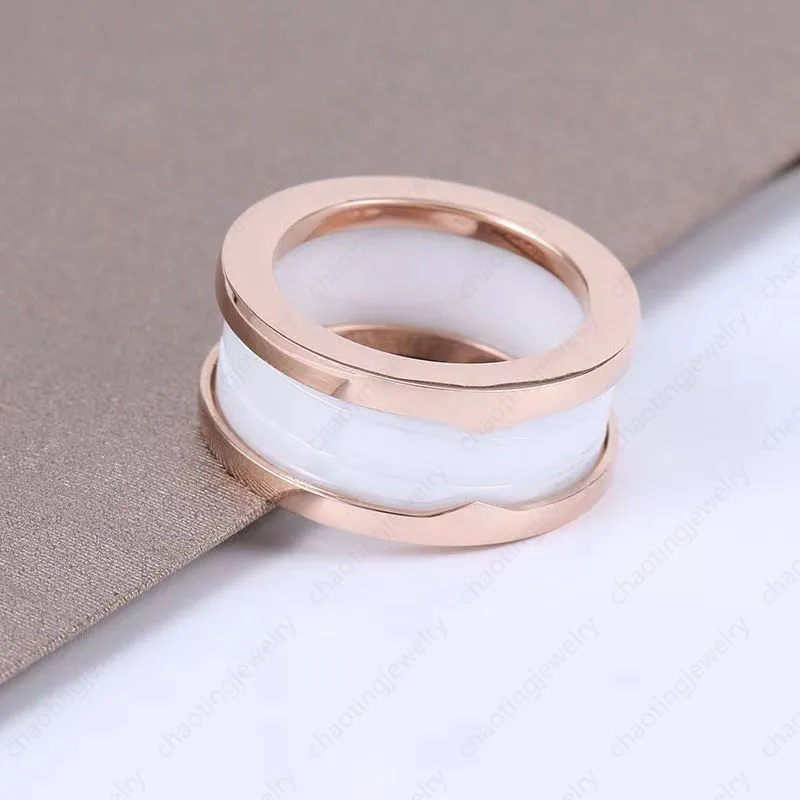 B Nowe podwójne pierścionki z podwójnego zespołu Pierścień stalowy Mężczyźni i kobiety Para Rose Gold Silver Ring Pierścień świąteczny Rozmiar 5-12 Szerokość 10 mm255q