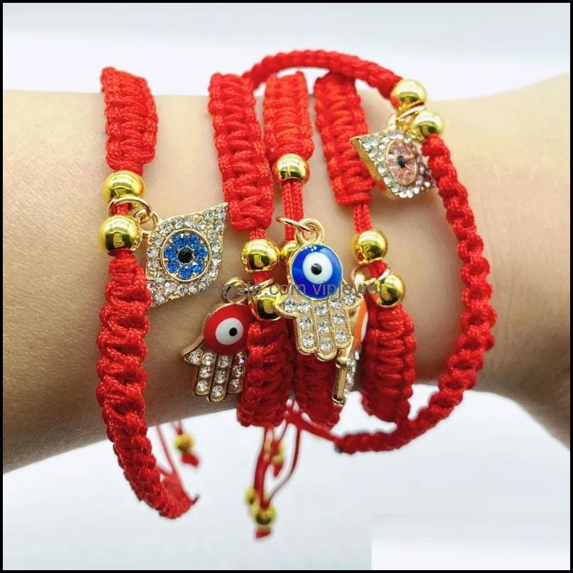 handmade braided china red string bracelets eye palm bead protection health lucky happiness charm birthday jewelry