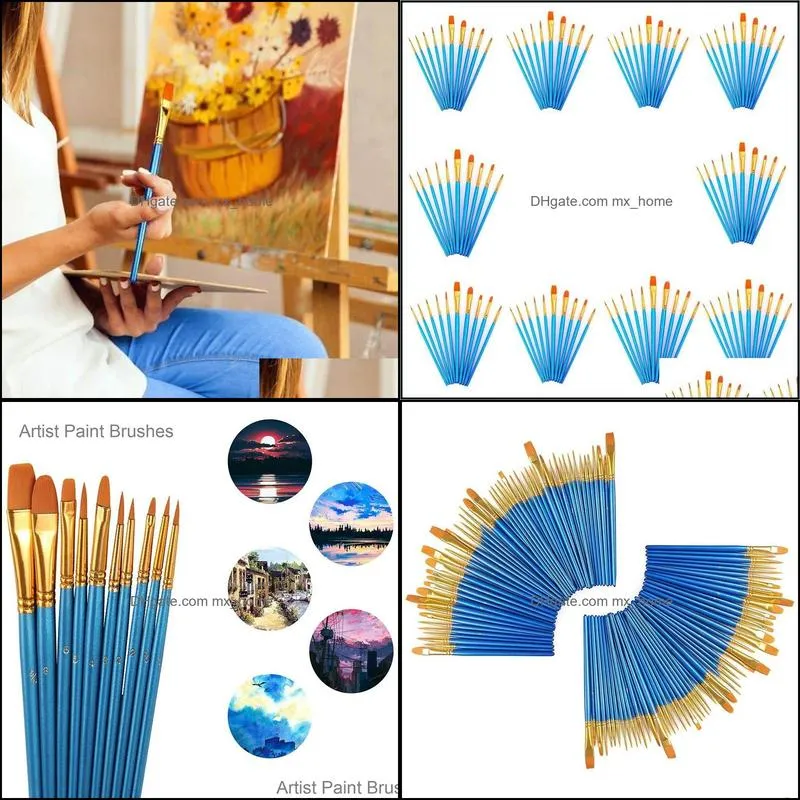 Gift Sets 100 Pieces Paint Brush Set Professional Brushes Artist For Watercolor Oil Acrylic Painting (10-Pack 100PCS)