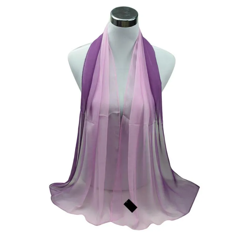 Havlu Yaz Varış Moda Şifon Eşarpları Gradyan Renkleri Georgette Kadın İpek 50 160cm Toweltowel