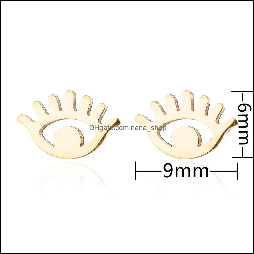 Evil Eyes ear stud silve gold color eye pattern earrimgs for women men jewelry