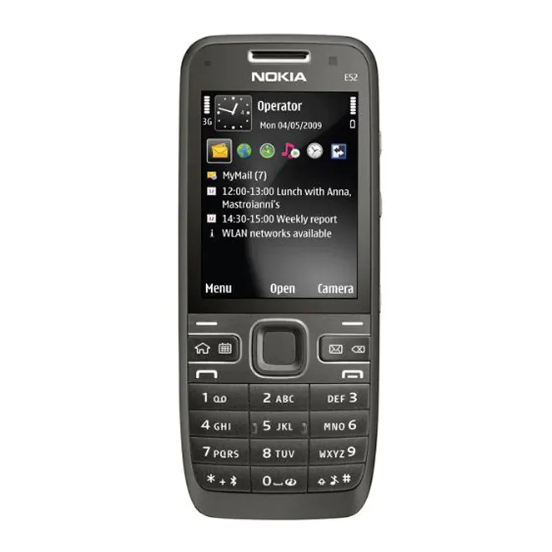 オリジナルの改装された携帯電話Nokia E52 GSM WCDMA 2G 3G高齢の学生携帯電話用カメラ