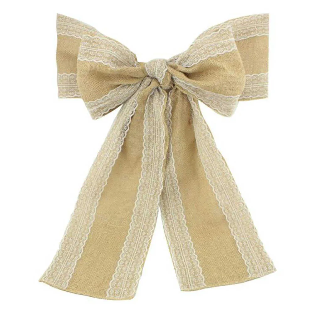 100pcs Stuhl Stuhl Krawatte Bow Hessian Jute Burllap Stuhl Schärpe Jute Rustikal für Hochzeitsdekor Festival Party Hotel Home Dekoration