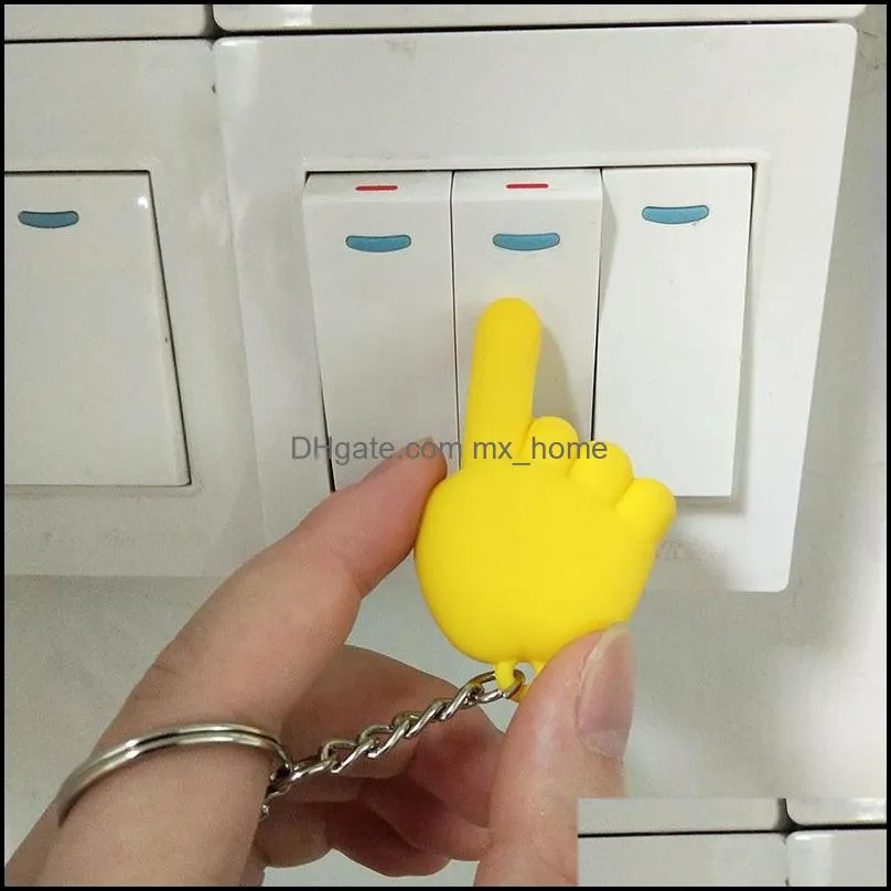 pvc epidemic prevention isolation keychain press elevator tool security protection anti-contact palm keychains cute key chain decorations 6 color