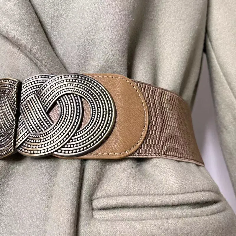 Wide elastic waist belt top