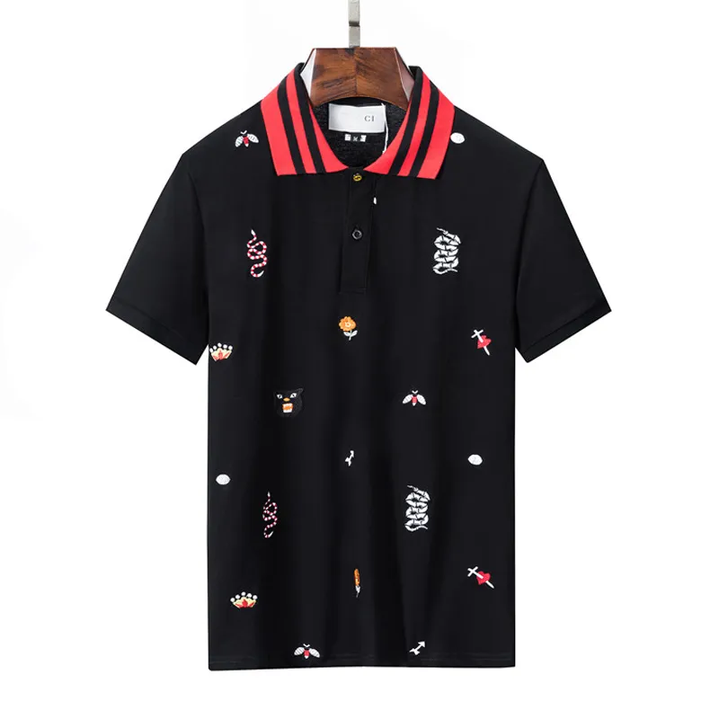 2022 Designer-Streifen-Poloshirt-T-Shirts, Schlangen-Polos, Bienen-Blumenstickerei, Herren-High-Street-Mode-Pferde-Polo-T-Shirt, GGity-Größe M-XXXL