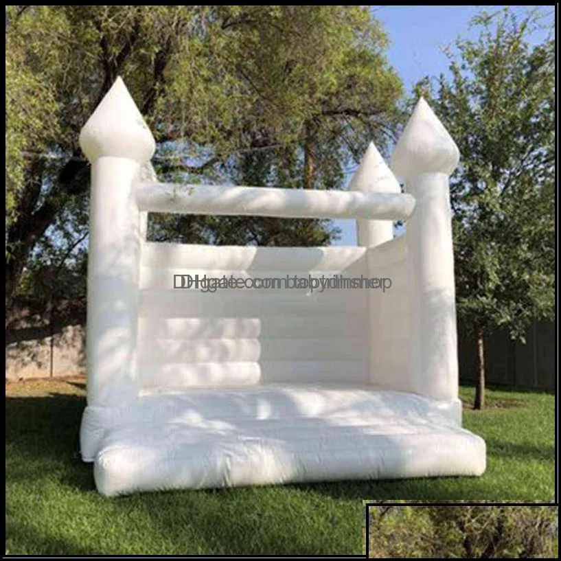Inflatable BouncersPlayhouse Swings Sports Outdoor Play Toys Gifts 13X13Ft 4X4M Wedding Bouncer White Bounce House Birthday Party
