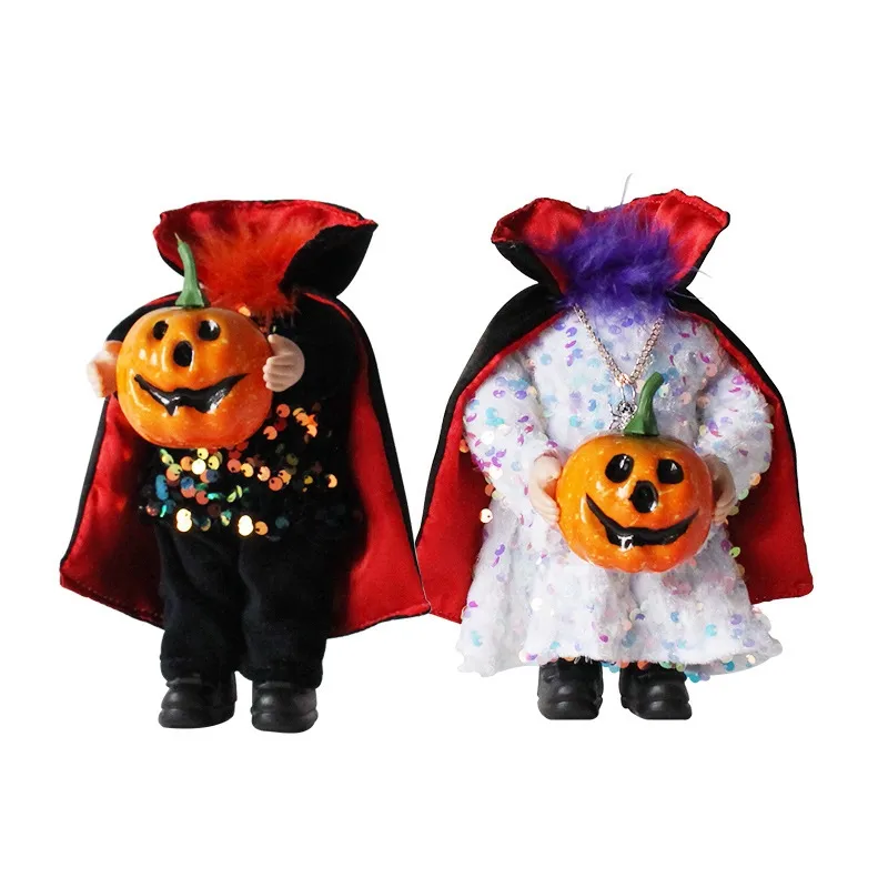 Huvudlös pumpa Ghost Toy Party Ornament Halloween Atmosphere Decoration Doll Festival levererar gåvor Kappa män kvinnor 10 5GL2 Q2