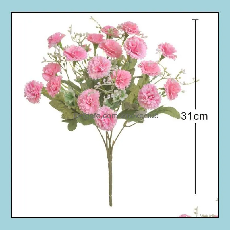 Artificial Lilac Flowers Bundle Wedding Holding Flores Bouquet Home Party Garden Decoration 5 Branches 20 Heads SN4840