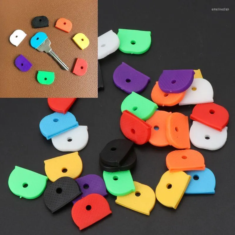 Keychains 32pcs Key Cap Tags Label ID Silicone Codering Kleuridentifier Cover 8 ColorSKEYChains Emel22
