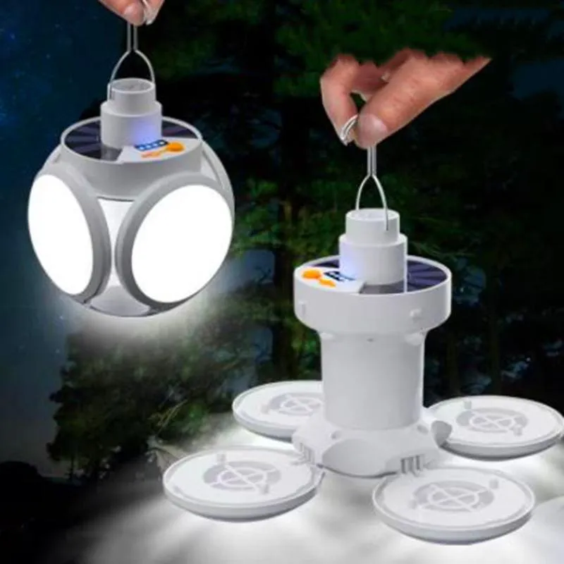 Bombilla LED portátil recargable por USB, luz para acampar al aire