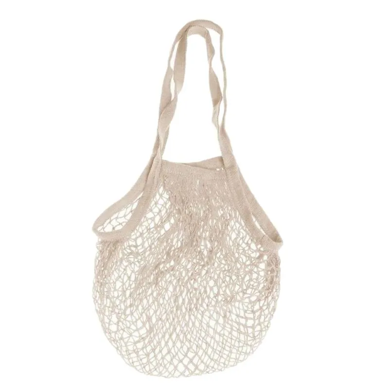 Storage Bags Cotton Mesh Shopping Bag Reusable String Fruit Handbag Totes Women Net Shop Grocery Tote FoldableStorage