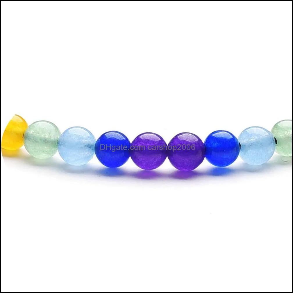 4mm Thin Natural Crystal stone Yoga 7 Chakras Healing Balance Reiki Prayer Stones Bracelet For Women