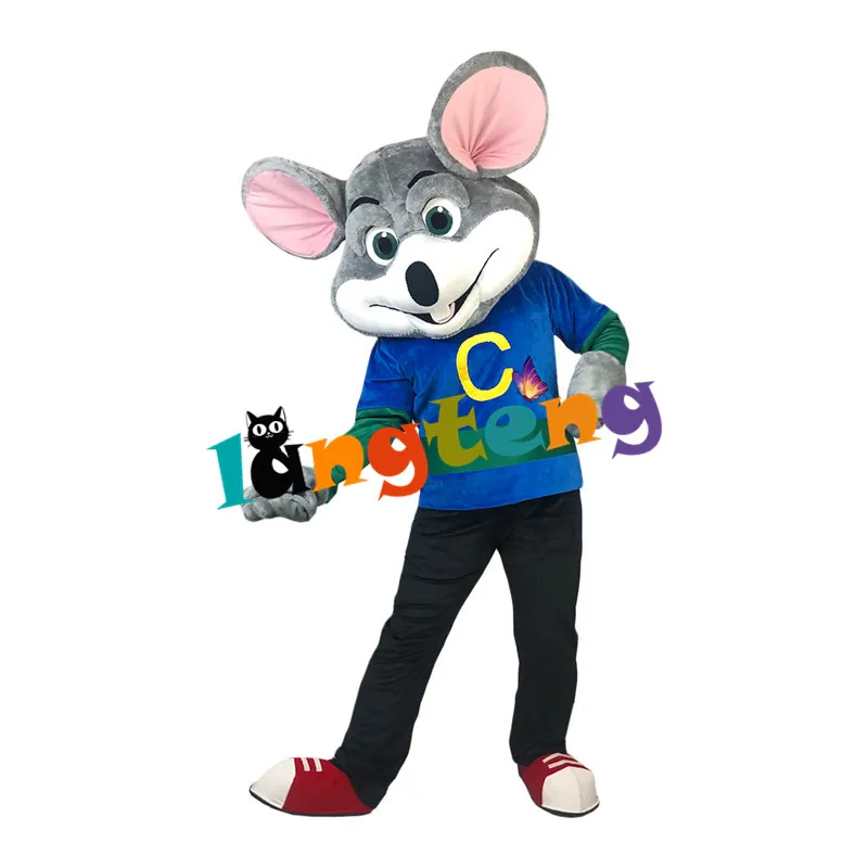 Costume da bambola mascotte 1029 New Adult Foam Chuck E. Cheese Mouse Costume da mascotte per feste di Natale Costume da mascotte per ragazza di Halloween