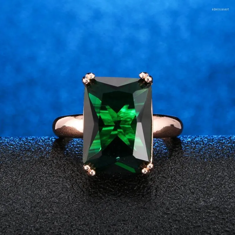 Cluster Rings Lady Ring Vrouw Natuurlijk Emerald Wedding Verjaardag Geschenk verloving EDWI22