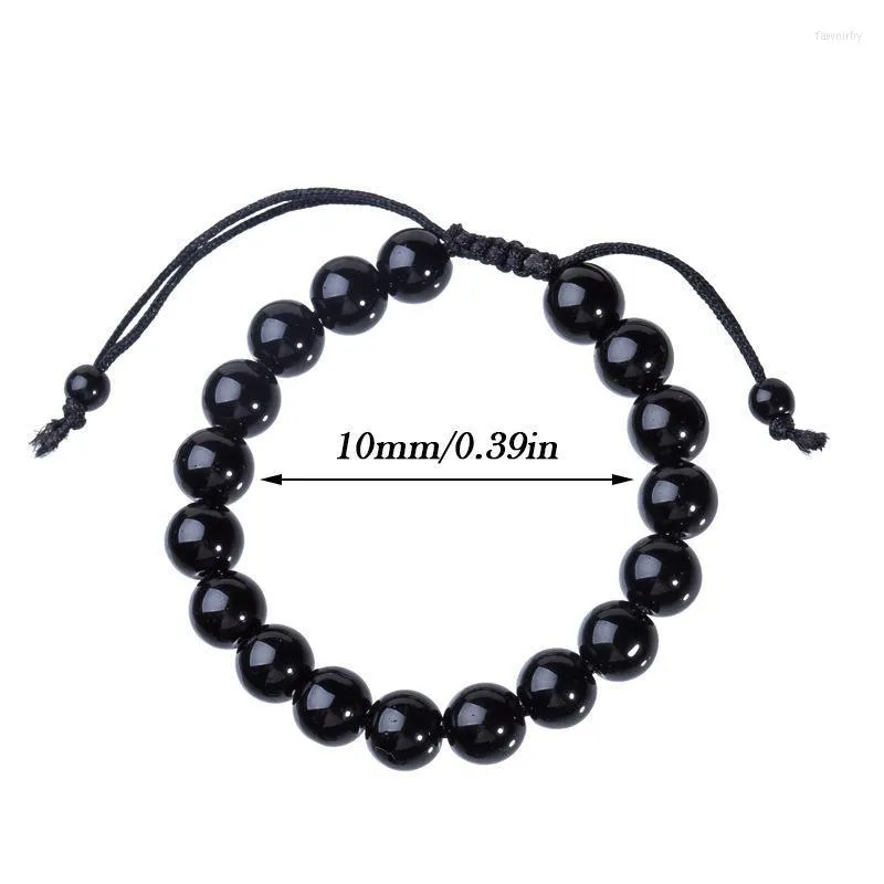 Beaded Strands 5pcs Men's Obsidian Bracelet Crystal Bead Hand Ornaments Birthday Decoration Gift K2 Fawn22