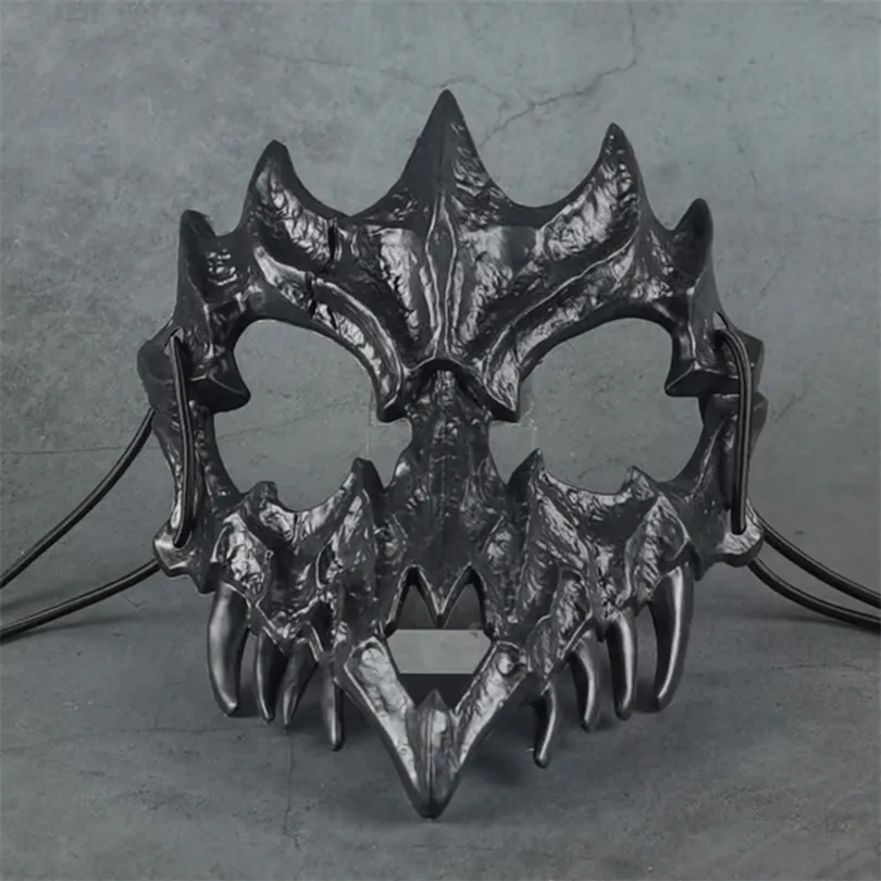 Maski imprezowe maska ​​imprezowa długie zęby demon samuraja maska ​​mask Wolf Dragon Wild Tiger 220823