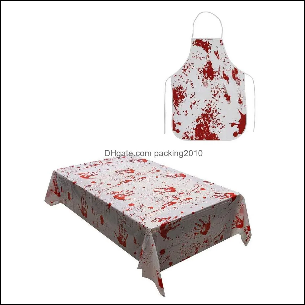 halloween bloody tablecloth scary bloodstain blood drip horror handprint table cover halloween apron bloody party supplies decoration