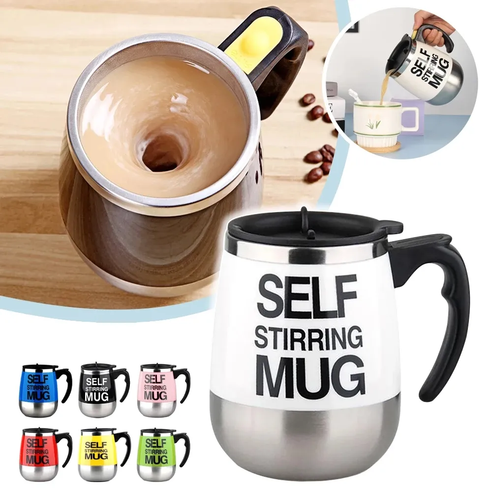 Pots à café en acier inoxydable, tasse à agitation automatique, tasse de mélange de lait, mélangeur intelligent paresseux, accessoires de cuisine, tasse magnétique