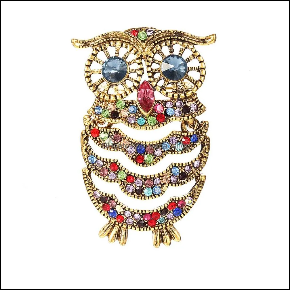 blue eyes enamel pin rhinestone owl brooch animal brooches for women men clothes scarf buckle collar jewelry pins