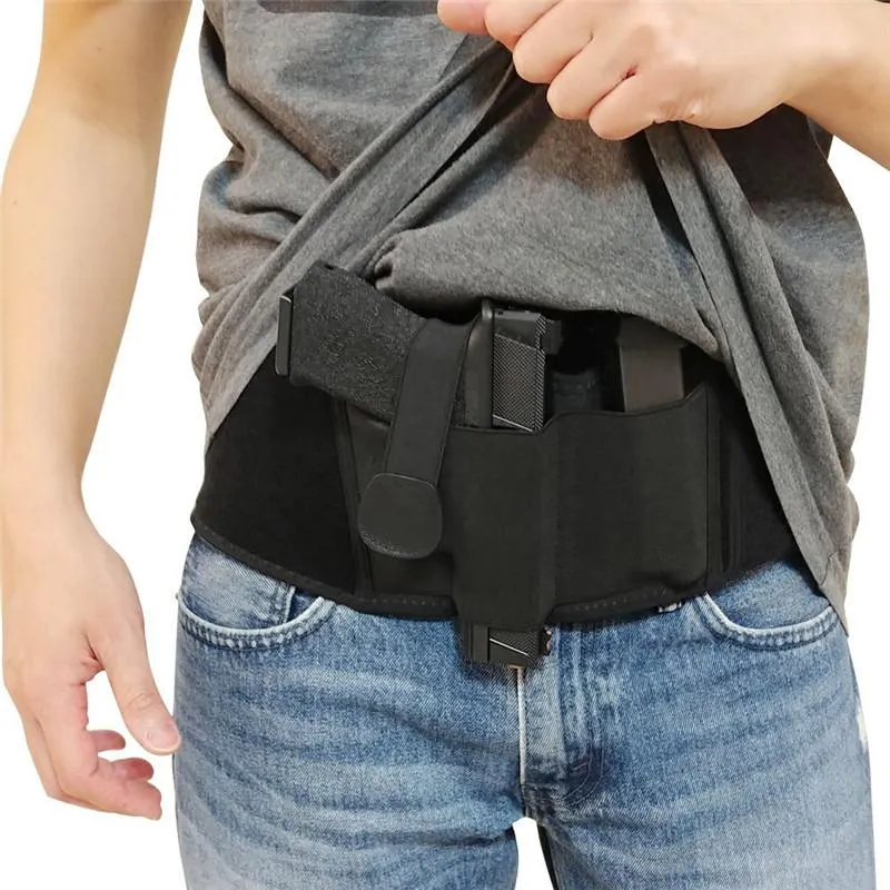 Cinture uomini e donne cintura tattica nascosta portata a fondina pistola a destra universale invisibile elastico pistola cinture da pistola
