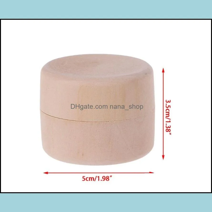 Small Round Wooden Storage Boxes Ring Box Vintage decorative Natural Craft Jewelry box Case Wedding Accessories