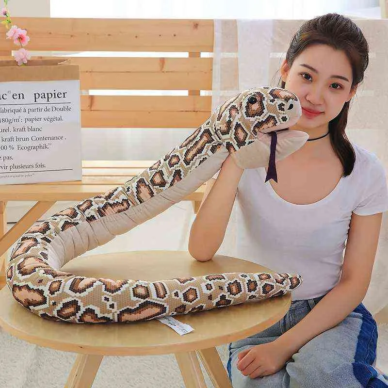 PC CM Symulacja Giant Snake Cuddly Toy Soft Dolls Bithday Christmas Party Prezenty Baby Funny Hand J220704