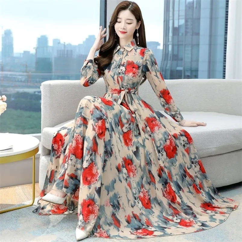 chinese dress ladies Plaid Wool Maxi Dress – Vintage Long Sleeve Winter Dress with Buttons Plaid / S main image 0